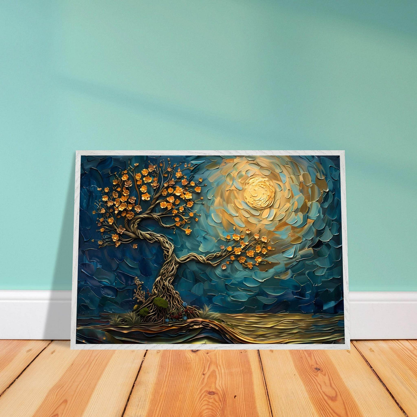 Tree of Life Jewelry - Golden Blooms & Midnight Sky Design - Vibrantwalls