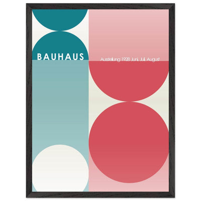 Bauhaus Retro Art Print in Teal and Coral for Unique Retro Decor - Vibrantwalls