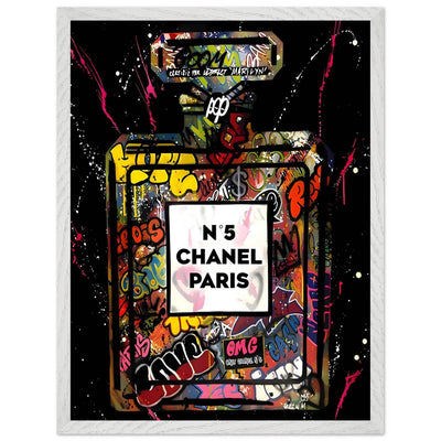 Coco Mademoiselle Chanel Perfume Pop Art Graffiti Print - Iconic Scent, Street Style Art Piece in Your Choice of Frame - Vibrantwalls