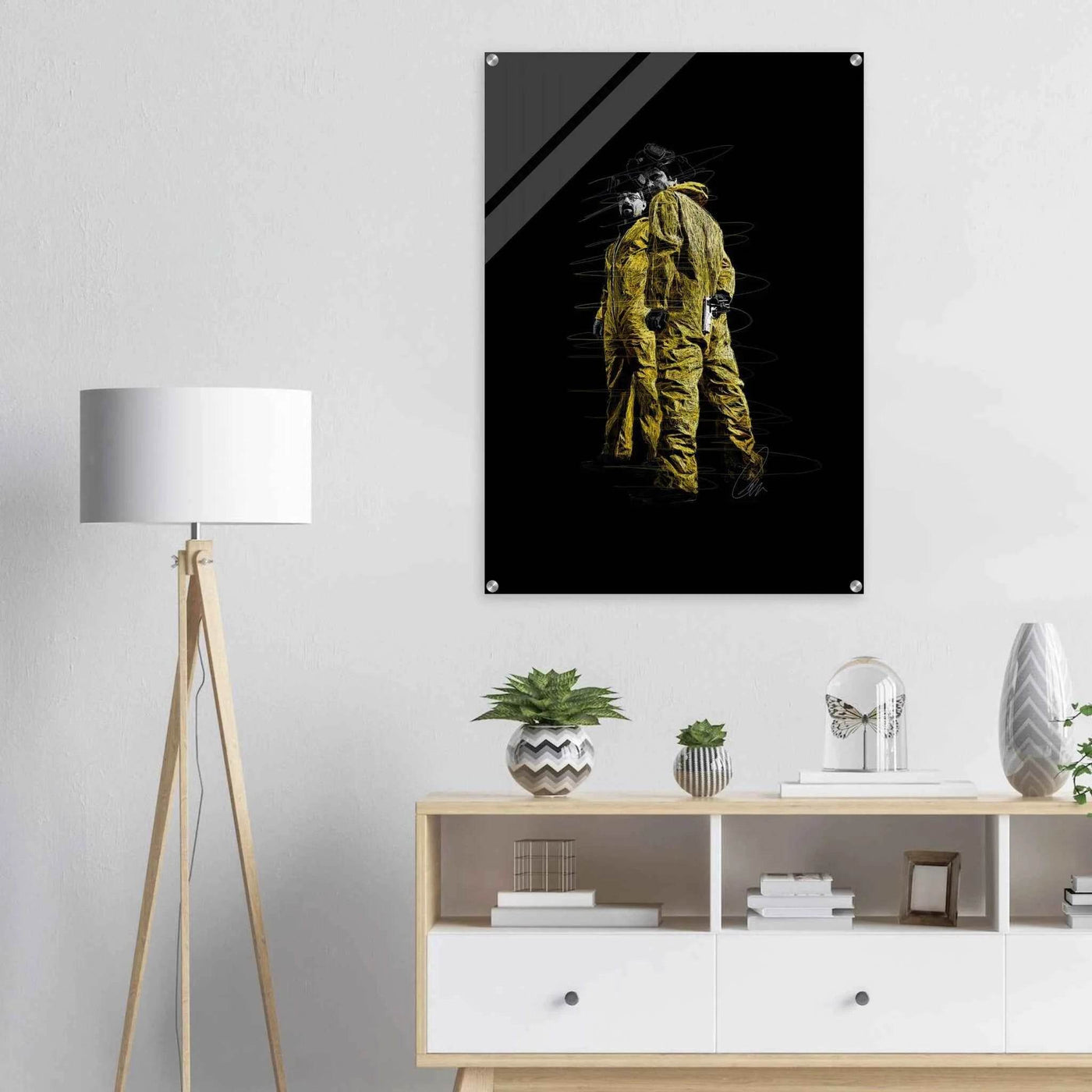 Breaking Bad Hazmat Suit Acrylic Print – Iconic Pop Art, Vibrant & Durable Wall Decor - Vibrantwalls