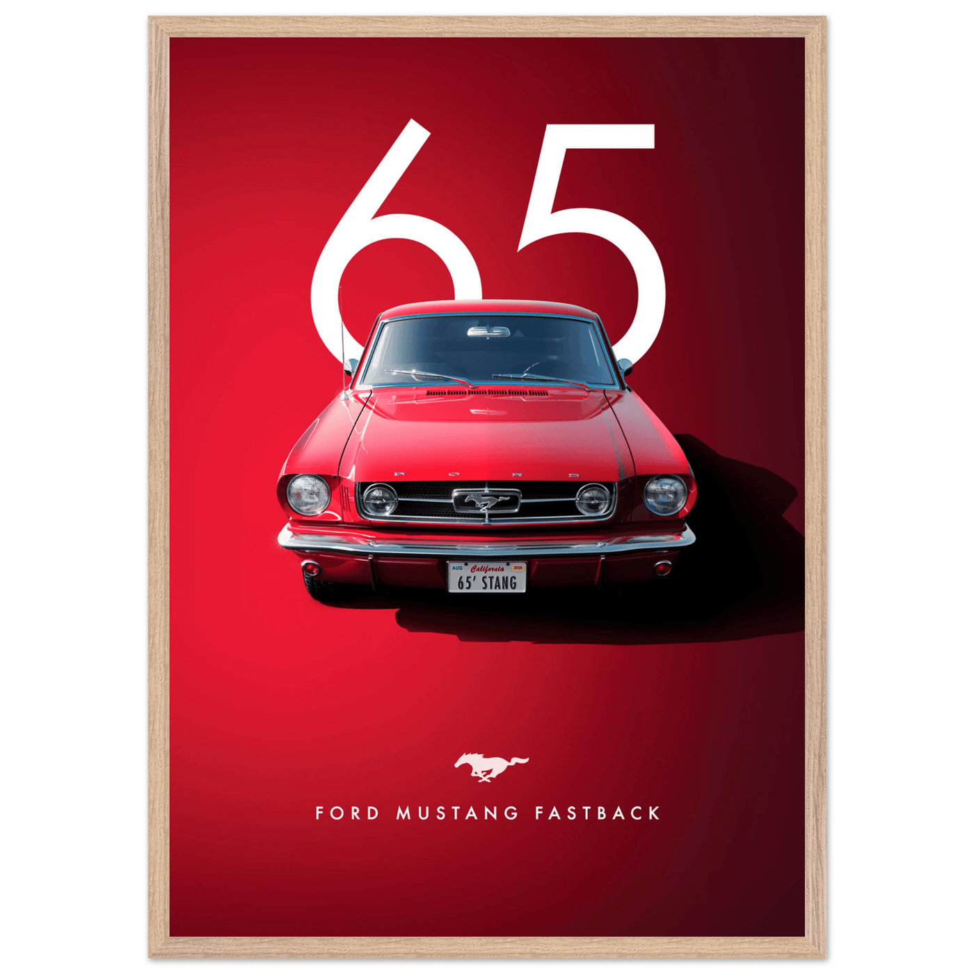 Iconic '65 Ford Mustang Fastback Framed Poster | Timeless Automotive Art, Ready-to-Hang in Your Style - Vibrantwalls