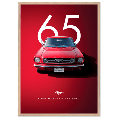 Iconic '65 Ford Mustang Fastback Framed Poster | Timeless Automotive Art, Ready-to-Hang in Your Style - Vibrantwalls