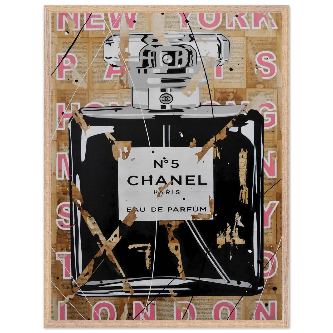 Chanel No. 5 Abstract Luxury Perfume Art Print – Premium Framed Pop Art for Modern Interiors - Vibrantwalls