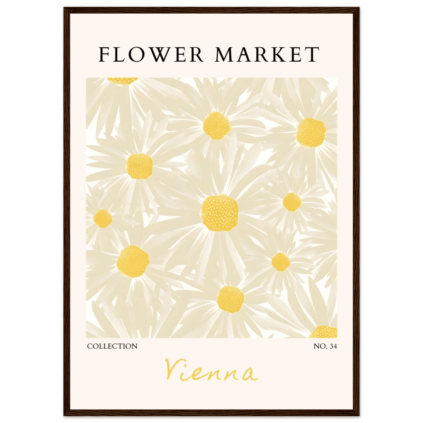 Flower Market Vienna Collection Framed Poster – Daisy Bloom Art Print | Ready-to-Hang Floral Decor - Vibrantwalls