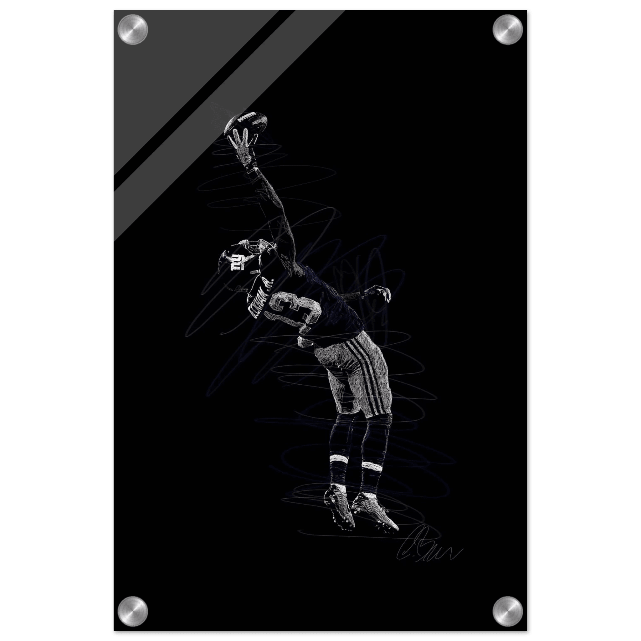 Dynamic Football Player Acrylic Print – Modern Sport Art, Vibrant & Durable Wall Decor in Multiple Sizes - Vibrantwalls