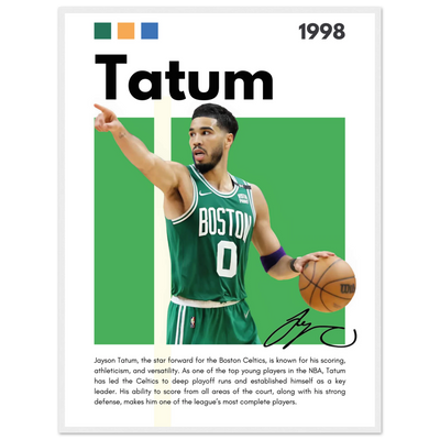 Jayson Tatum Boston Celtics Star Framed Poster 60x80 cm 24x32″ White frame Vibrantwalls