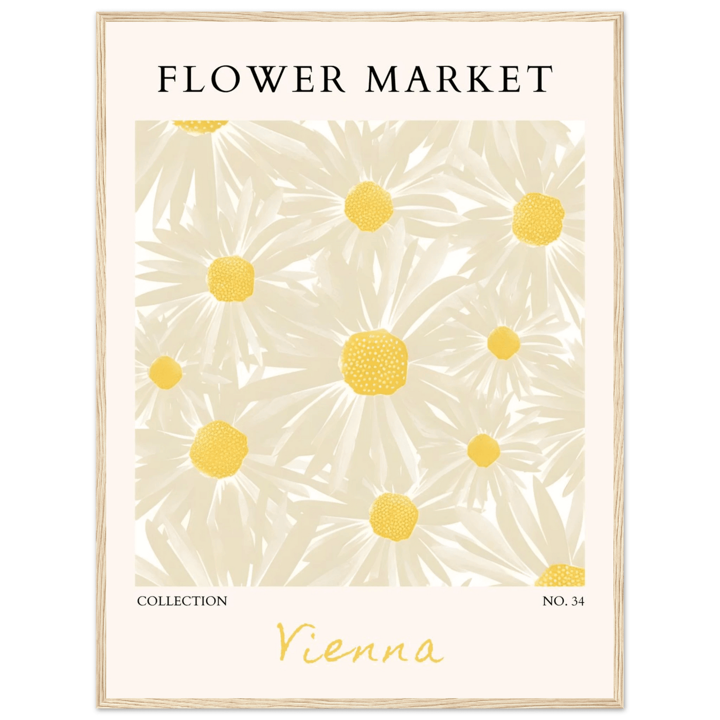 Flower Market Vienna Collection Framed Poster – Daisy Bloom Art Print | Ready-to-Hang Floral Decor - Vibrantwalls