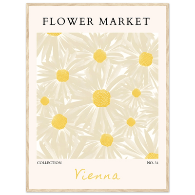 Flower Market Vienna Collection Framed Poster – Daisy Bloom Art Print | Ready-to-Hang Floral Decor - Vibrantwalls