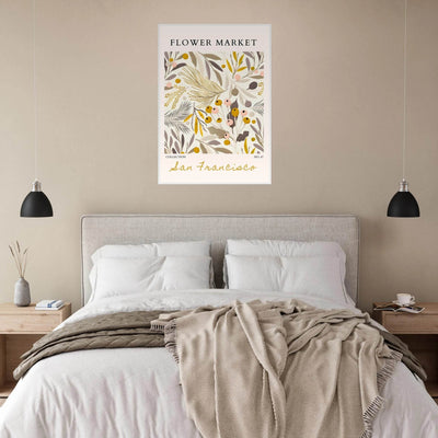 San Francisco Flower Market Collection Framed Poster – Botanical Golden Hues & Abstract Art Prints | Ready-to-Hang - Vibrantwalls