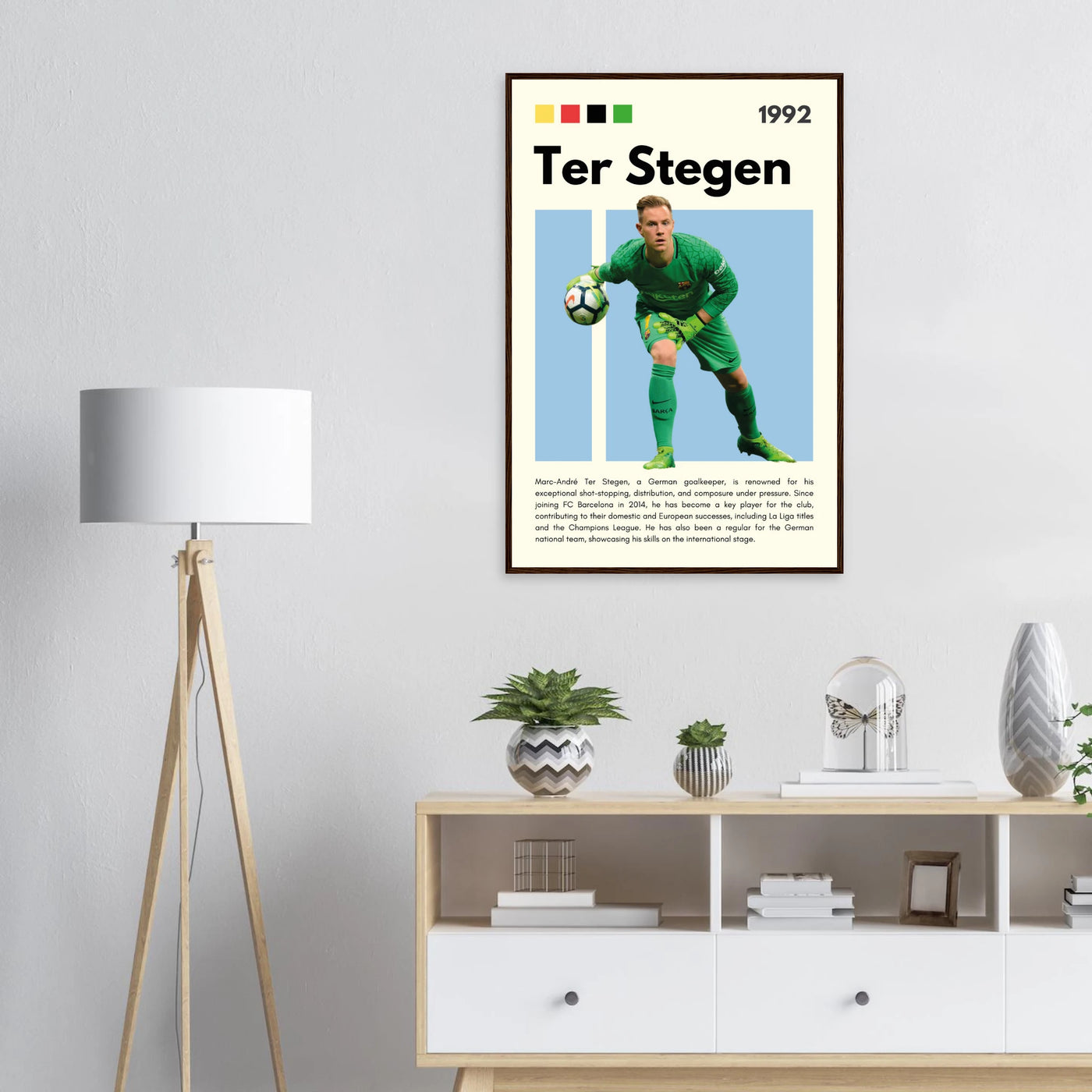 Marc-André Ter Stegen FC Barcelona Goalkeeper Framed Poster – Minimalist Football Art Print Vibrantwalls
