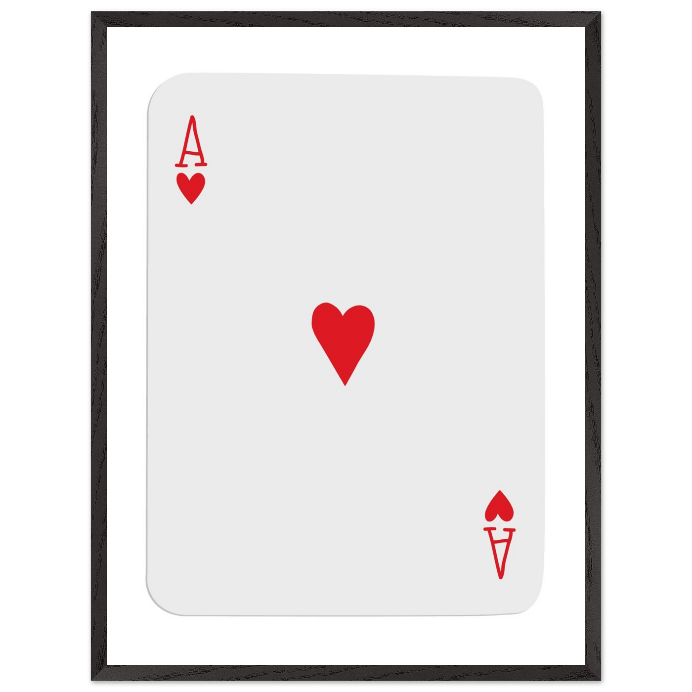 Ace of Hearts Poker Card Print - Framed Wall Art, Eco-Friendly Wood Frame in Your Choice of Style - Vibrantwalls