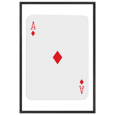Ace of Diamonds Poker Card Print - Mounted Framed Art, Eco-Friendly Wood Frame in Your Choice of Finish - Vibrantwalls