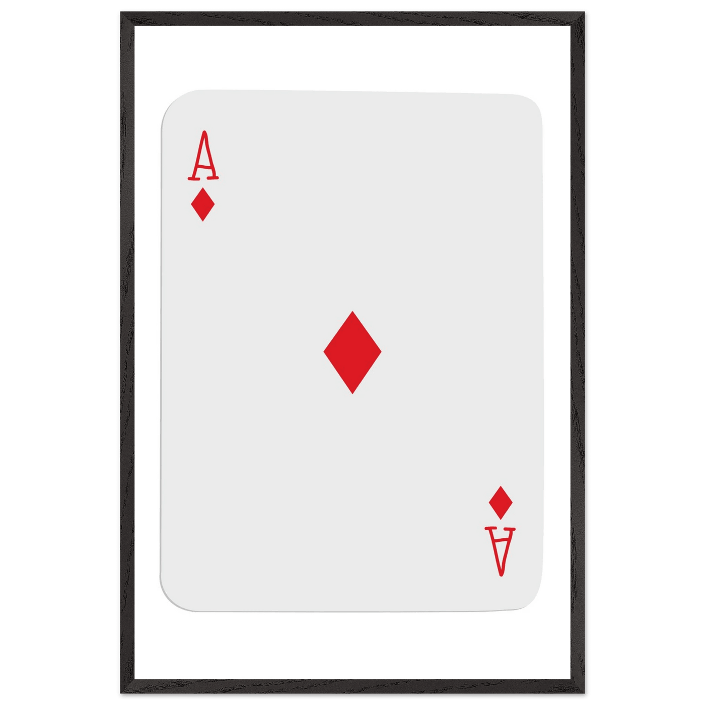 Ace of Diamonds Poker Card Print - Mounted Framed Art, Eco-Friendly Wood Frame in Your Choice of Finish - Vibrantwalls