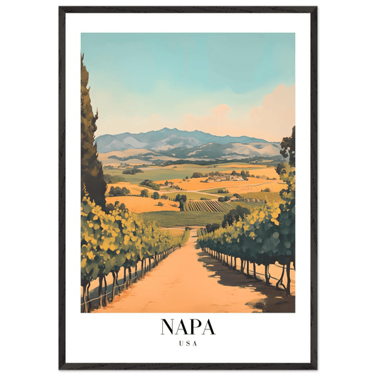 Napa Valley Vineyard Vintage Travel Poster - Wall Art - Vibrantwalls