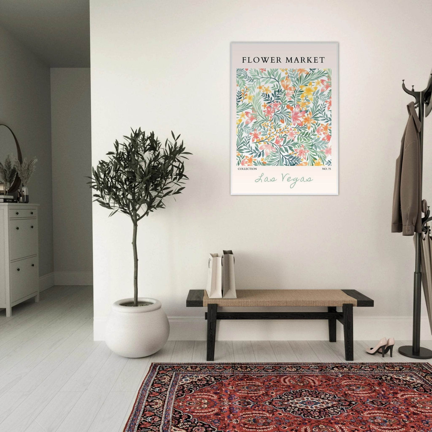 Flower Market Collection Framed Poster – Las Vegas Botanical Bliss Print | Ready-to-Hang Floral Art - Vibrantwalls