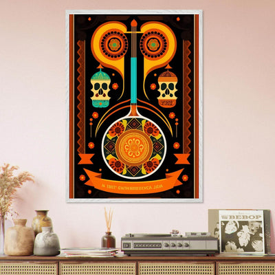 Vibrant Day of the Dead Guitar - Vibrantwalls
