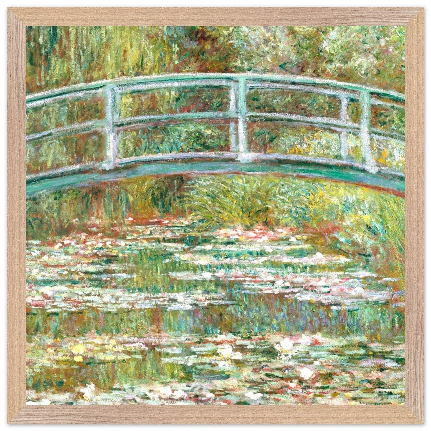 Bridge Over a Pond Art Print - Water Lilies Decorative Artwork for Your Space - Vibrantwalls