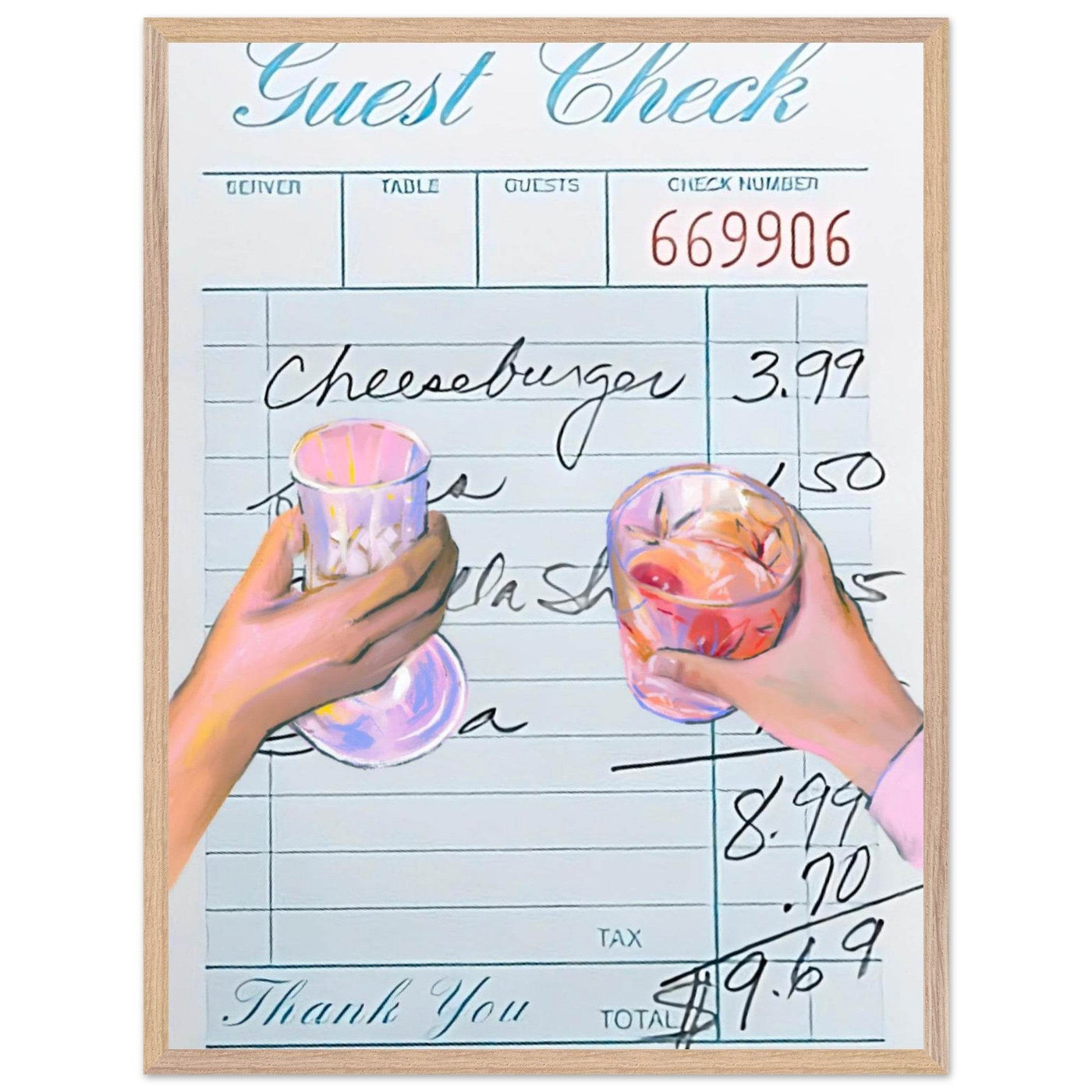 Retro Bar Tab Art - Vibrantwalls