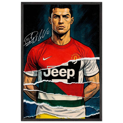 Cristiano Ronaldo Pop Art Mounted Framed Poster – Iconic, Ready to Hang, Eco-Friendly - Vibrantwalls