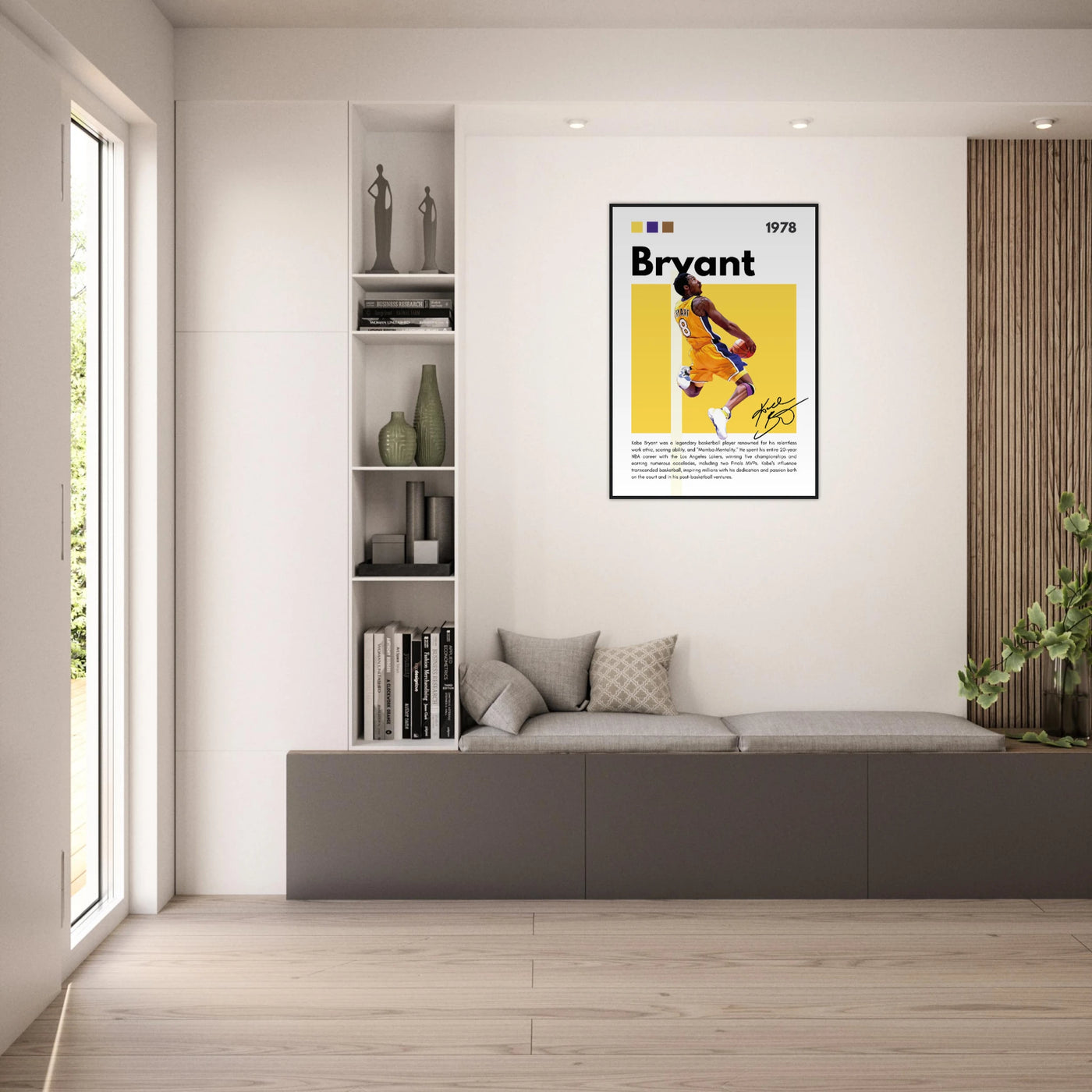Kobe Bryant Number 24 Lakers Modern Print Vibrantwalls