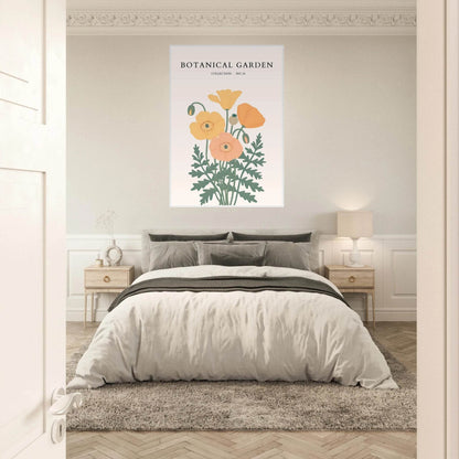 Botanical Garden Poppy Framed Poster – Warm Hues & Nature Art Print | Ready-to-Hang Floral Decor - Vibrantwalls