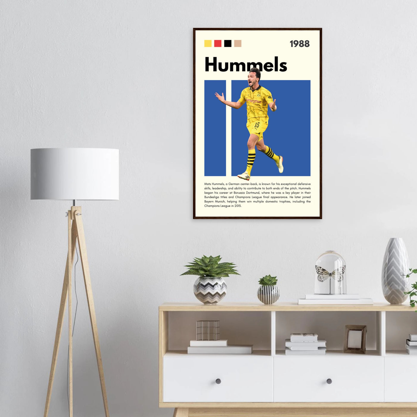 Mats Hummels Borussia Dortmund Framed Poster – Modern Football Art Print Vibrantwalls