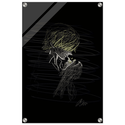 Manga Anime Wall Decor - Scribble Art Acrylic Print for Abstract Luminous Modern Home Aesthetics - Vibrantwalls