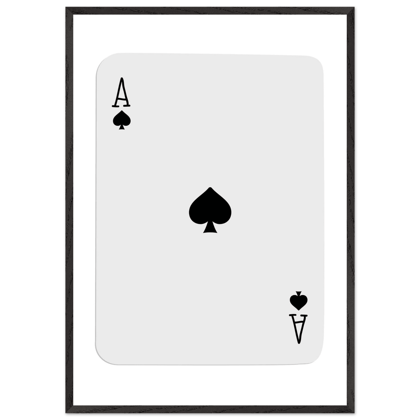 Ace of Spades Poker Card Print - Mounted Framed Poster Art, Eco-Friendly Wood Frame in Your Choice of Style - Vibrantwalls