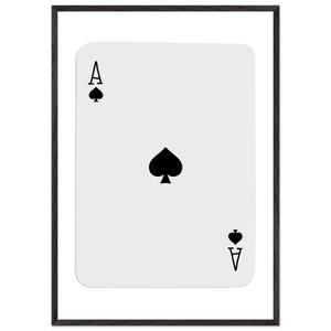 Ace of Spades Poker Card Print - Mounted Framed Poster Art, Eco-Friendly Wood Frame in Your Choice of Style - Vibrantwalls