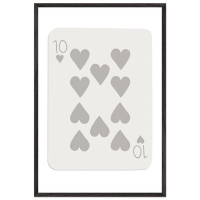 Minimalist Ten of Hearts Playing Card Print - Framed Poster Art, Eco-Friendly Wood Frame in Your Choice of Size & Finish - Vibrantwalls