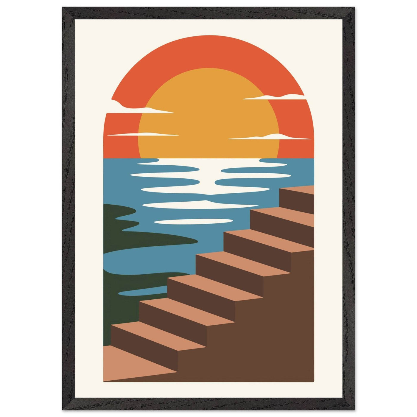 Coastal Steps Sunset Poster - Vibrantwalls