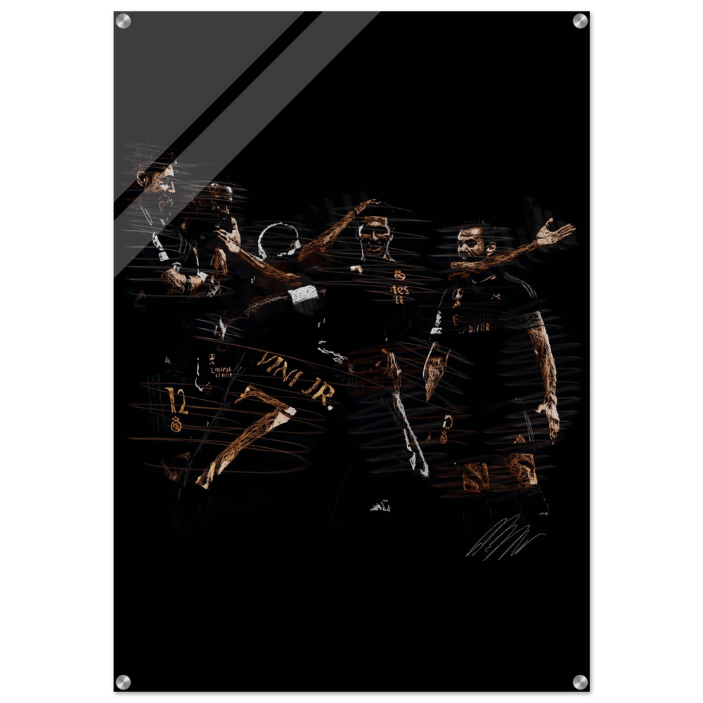 Dynamic Football Legends Acrylic Print – Energetic, Modern Sports Wall Art for Your Space - Vibrantwalls