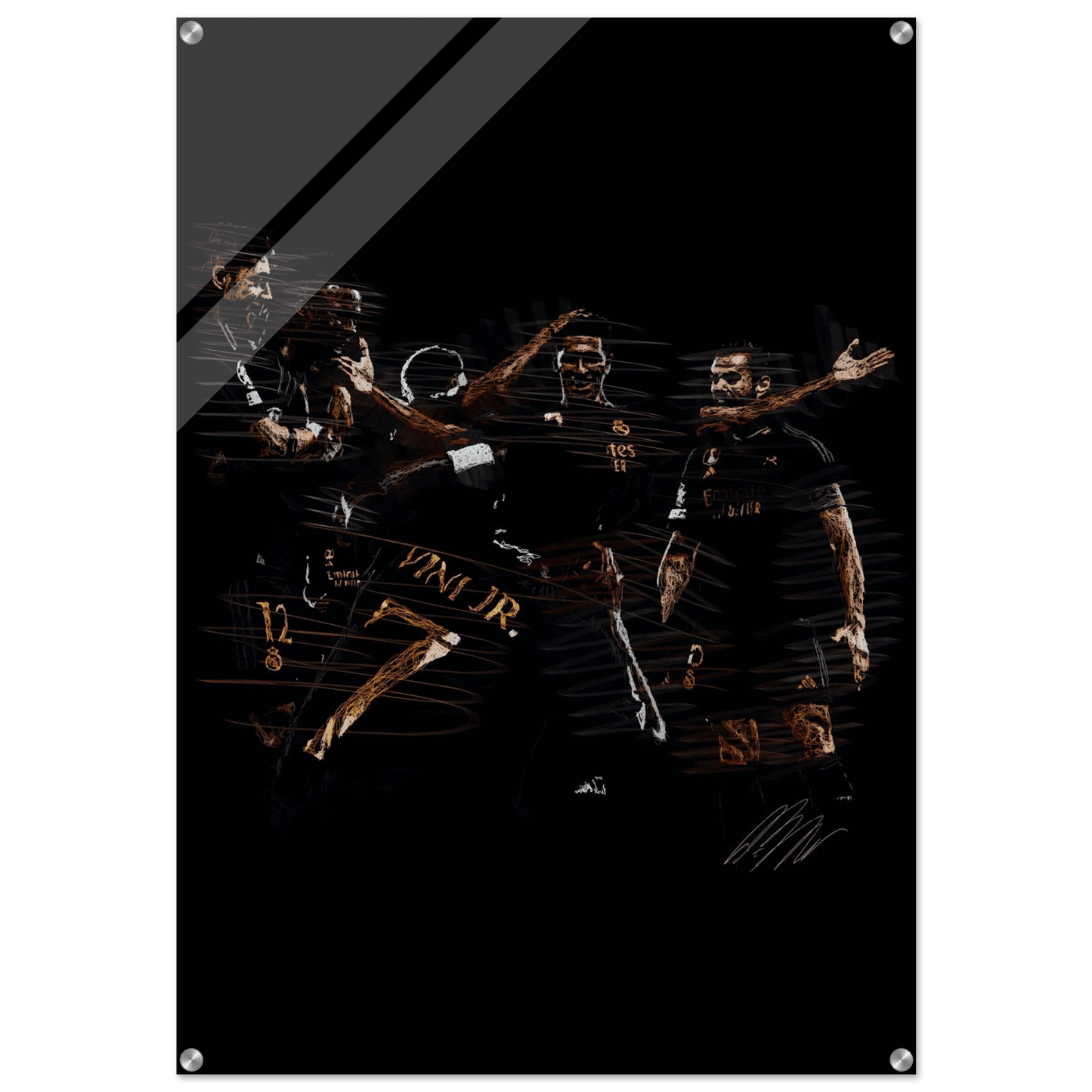 Dynamic Football Legends Acrylic Print – Energetic, Modern Sports Wall Art for Your Space - Vibrantwalls