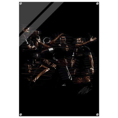 Dynamic Football Legends Acrylic Print – Energetic, Modern Sports Wall Art for Your Space - Vibrantwalls