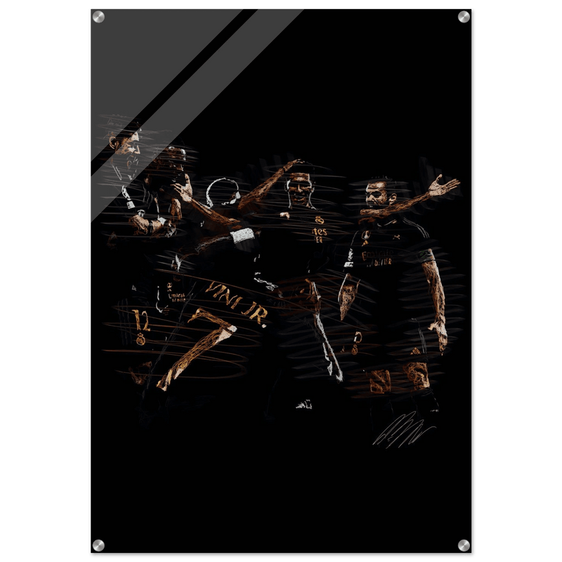 Dynamic Football Legends Acrylic Print – Energetic, Modern Sports Wall Art for Your Space - Vibrantwalls