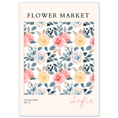 Watercolor Flower Market Framed Poster – Sofia Collection Floral Art Prints | Ready-to-Hang in Your Choice of Frame - Vibrantwalls