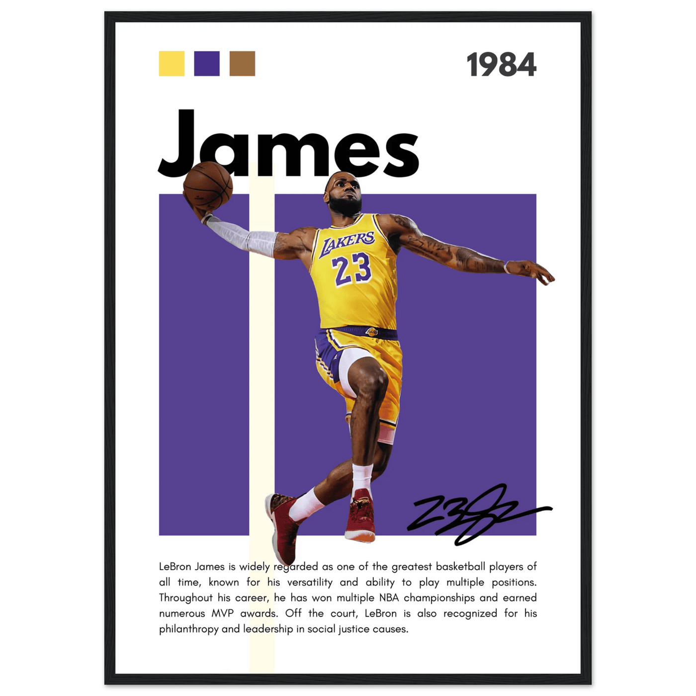 LeBron James Lakers Championship Vintage Art Print - Vibrantwalls