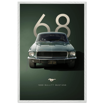 1968 Bullitt Mustang GT - 50th Anniversary Framed Poster | Iconic Automotive Art, Ready-to-Hang - Vibrantwalls