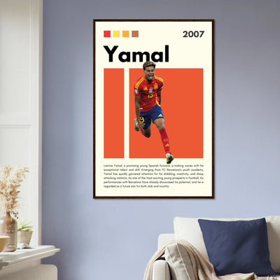 Lamine Yamal Spain Soccer Framed Football Poster Vibrantwalls