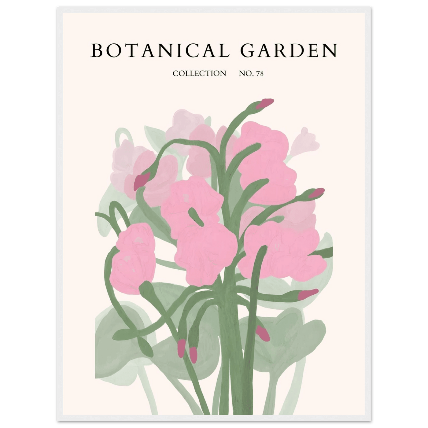 Botanical Garden Collection No. 78 Framed Poster – Blush Pink & Sage Green Floral Art Print | Ready-to-Hang - Vibrantwalls