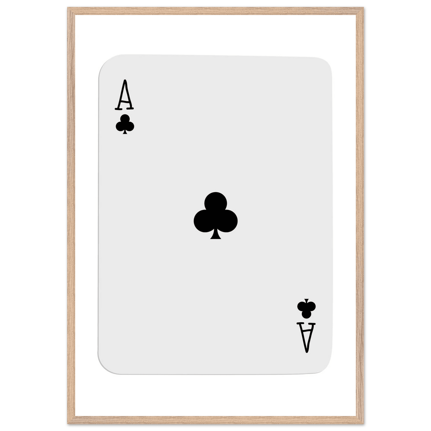 Ace of Clubs Poker Card Print - Elegant Framed Wall Art, Eco-Friendly Wood Frame & Multiple Sizes - Vibrantwalls