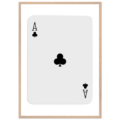 Ace of Clubs Poker Card Print - Elegant Framed Wall Art, Eco-Friendly Wood Frame & Multiple Sizes - Vibrantwalls