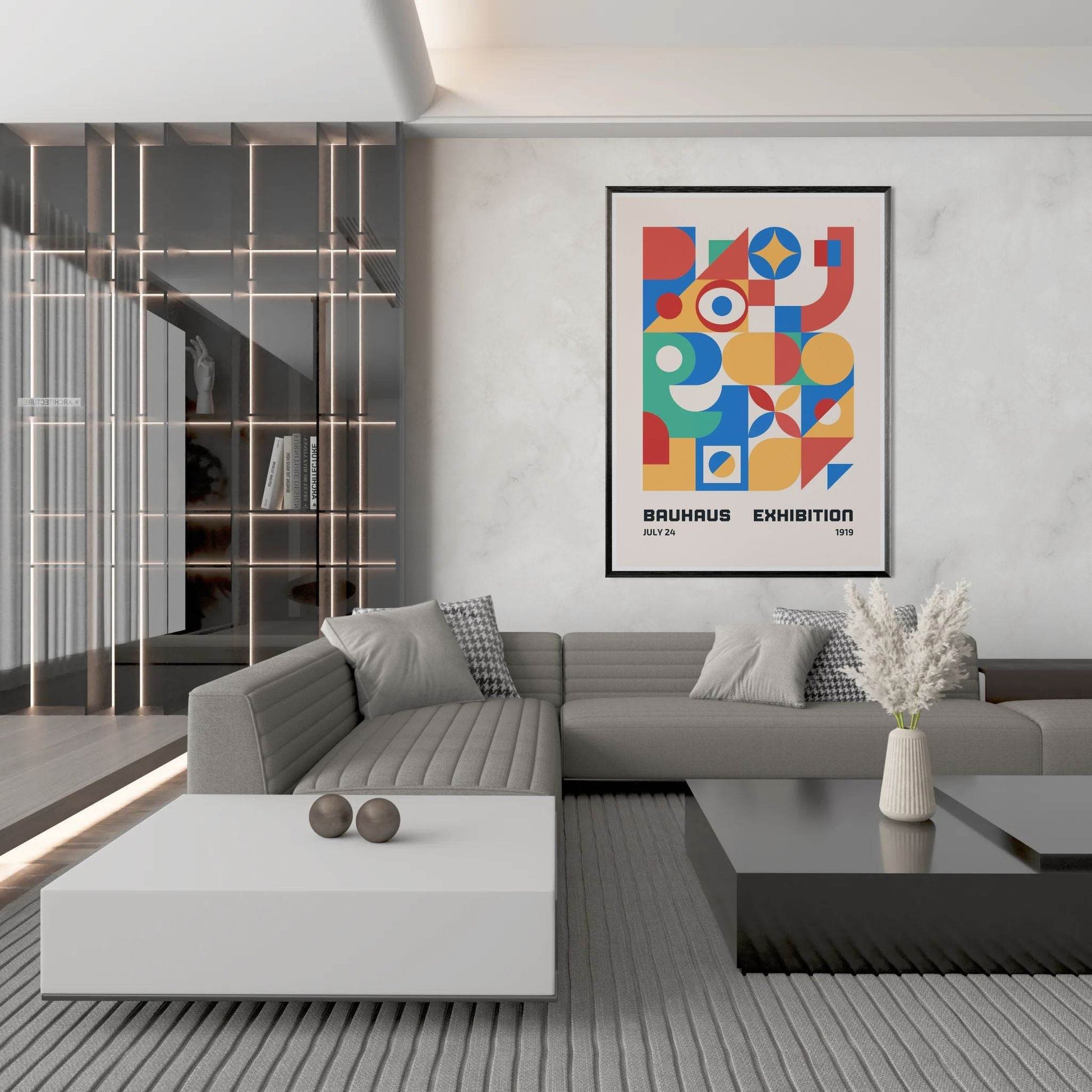 Bauhaus Exhibition 1919 Vibrant Geometric Movement Design Wall Art - Vibrantwalls