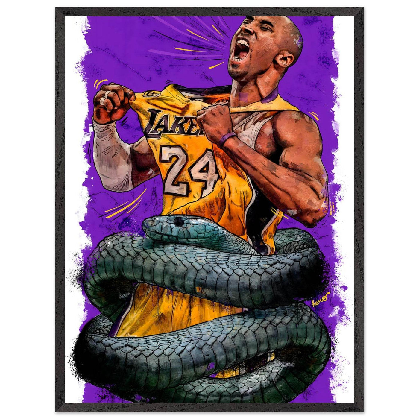 Kobe Bryant 'Black Mamba' Pop Art Poster – Eco-Friendly, Framed & Ready to Hang - Vibrantwalls