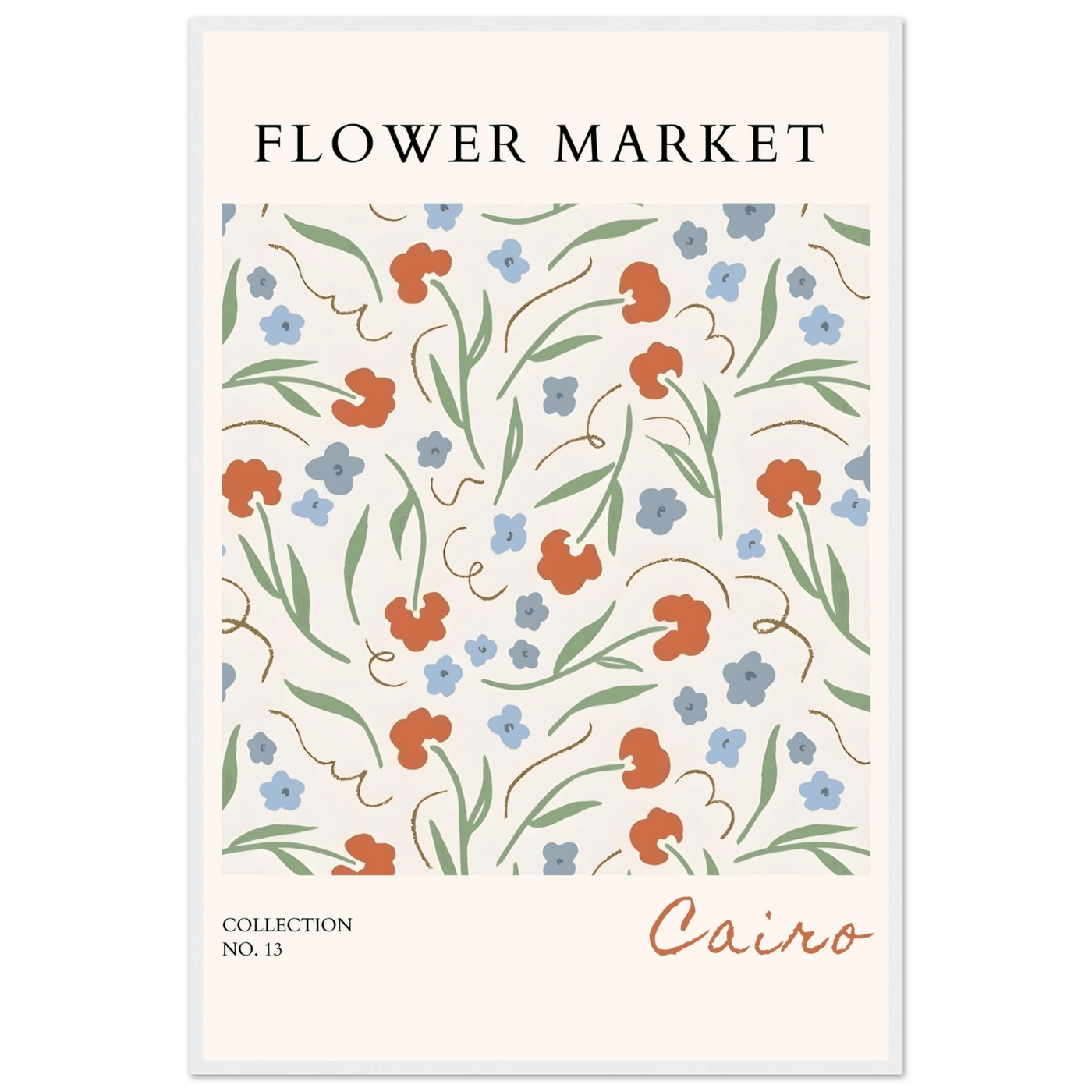 Flower Market Cairo Framed Poster – Abstract Floral Art Print | Earthy Tones & Ready-to-Hang Decor - Vibrantwalls