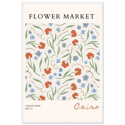 Flower Market Cairo Framed Poster – Abstract Floral Art Print | Earthy Tones & Ready-to-Hang Decor - Vibrantwalls