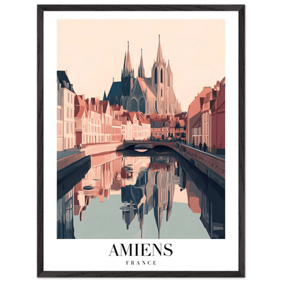 Amiens France Framed Poster – Vintage Travel Wall Art with Wooden Frame - Vibrantwalls