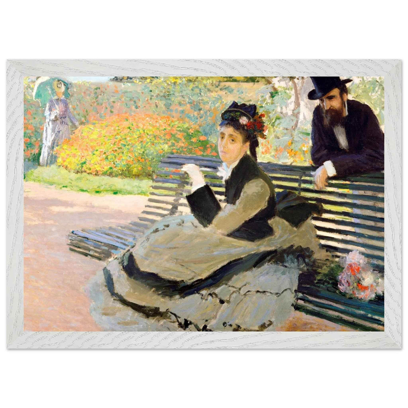 Camille Monet Garden Bench Art – Exquisite Artwork for Garden Lovers - Vibrantwalls