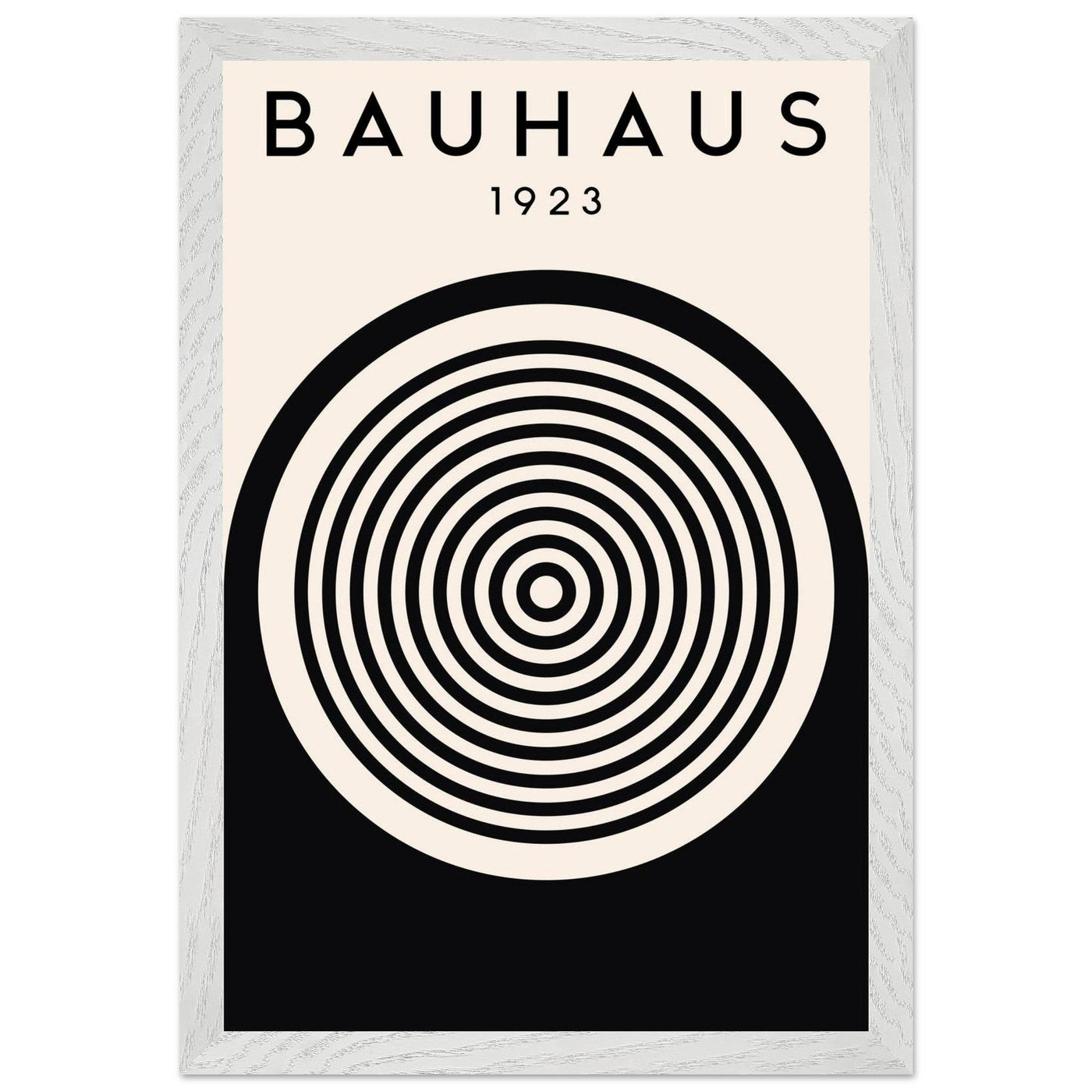 Bauhaus Black and White Art - Concentric Circle Design - Vibrantwalls
