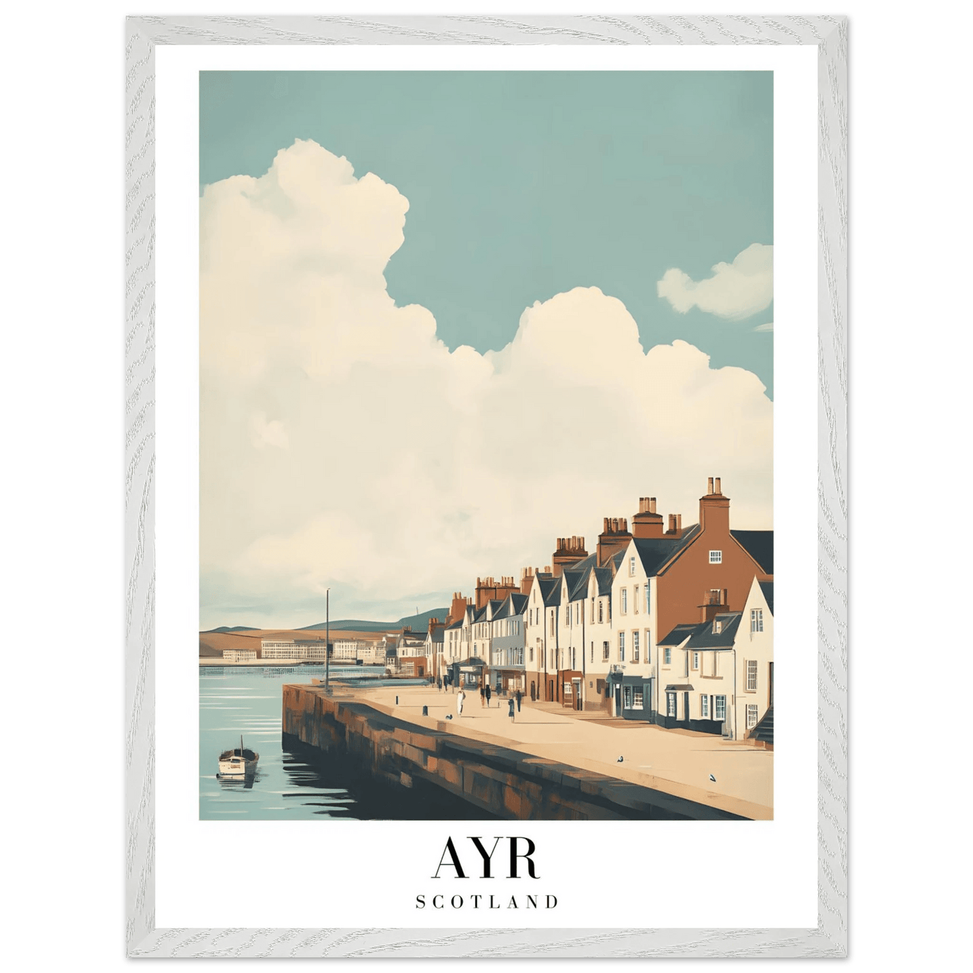 Ayr Scotland Framed Poster – Coastal Charm Wall Art with Custom Wooden Frame Options - Vibrantwalls